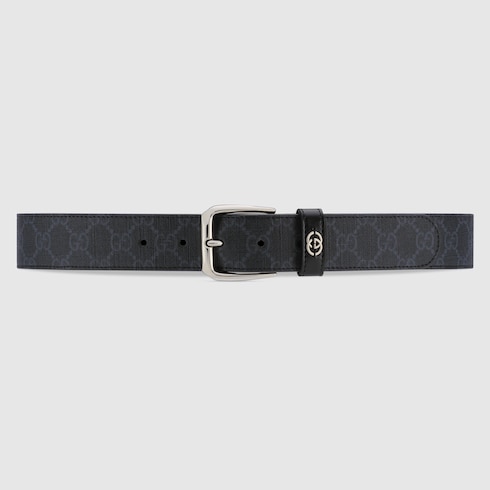 Gucci GG Supreme Belt w/ Interlocking G - Size 38