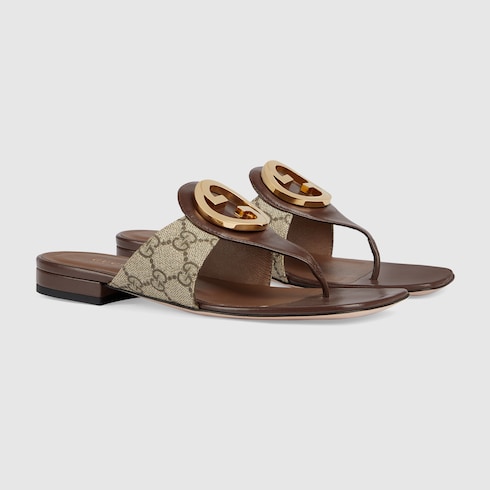 Gucci gold hot sale thong sandals