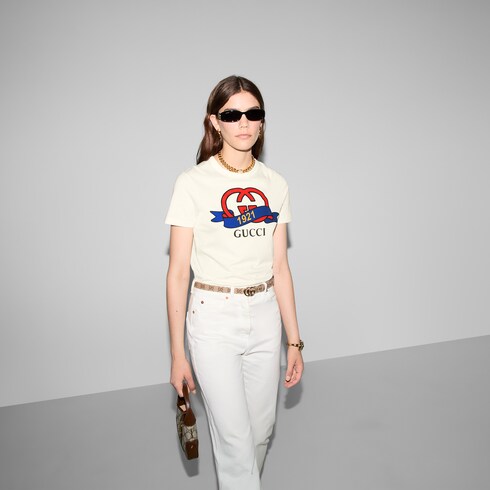 インターロッキングG 1921 GUCCI コットン Tシャツホワイト | GUCCI® JP