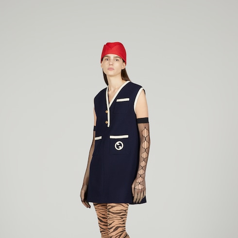 Retro tweed mini dress with Interlocking G