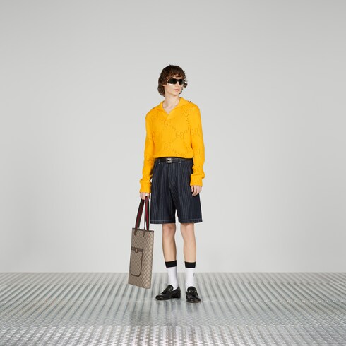 Perforated GG cotton sweater