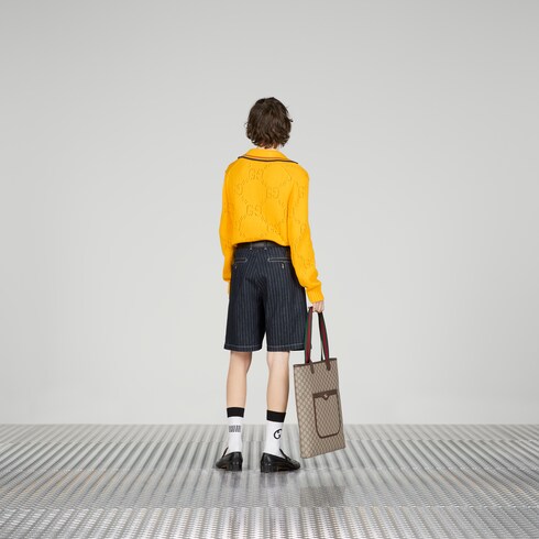 Perforated GG cotton sweater