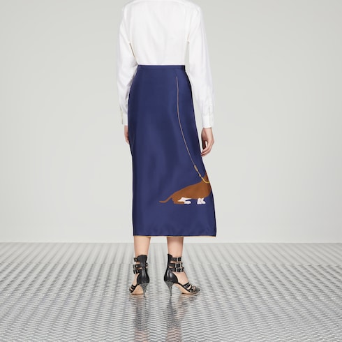 Gucci Maxi-length glossy rayon skirt