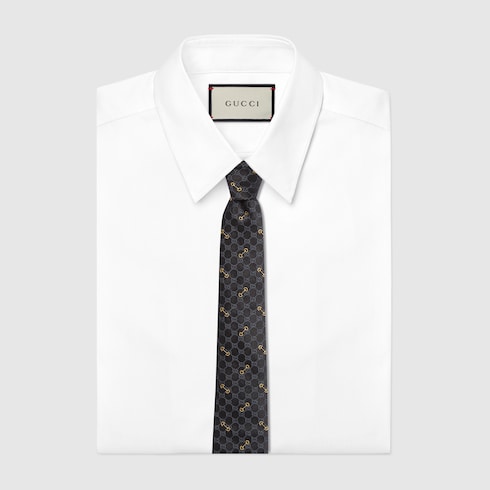 GG silk jacquard tie