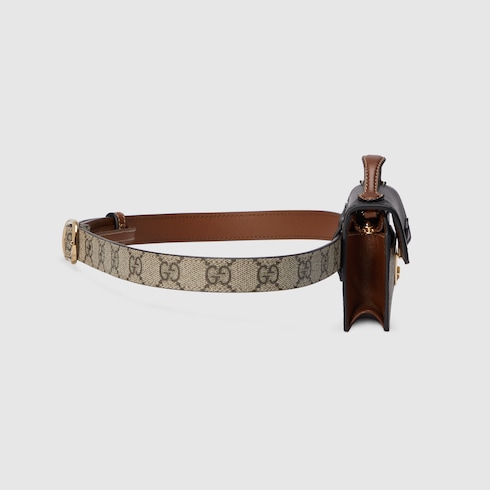 Padlock mini GG belt bag in beige and ebony Supreme GUCCI® SG