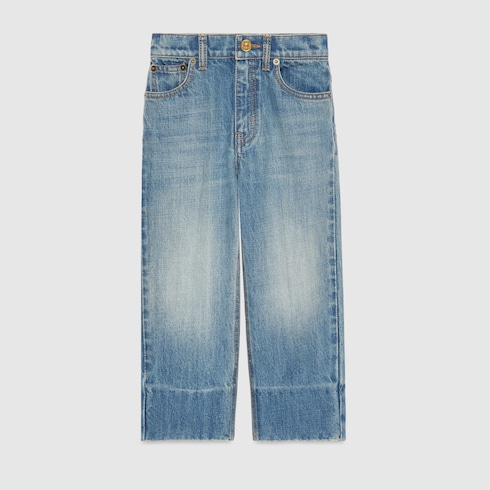 Children's denim trouser in light blue | GUCCI GR
