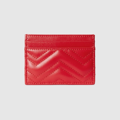 GG Marmont matelass card case in Red Leather GUCCI SI