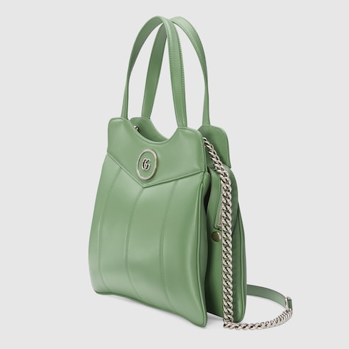 Petite GG small tote bag in light green leather | GUCCI® SG Petite GG small tote bag in light green leather | GUCCI® SG