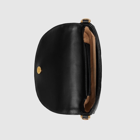 GG Marmont belt bag in black and white leather | GUCCI® SG