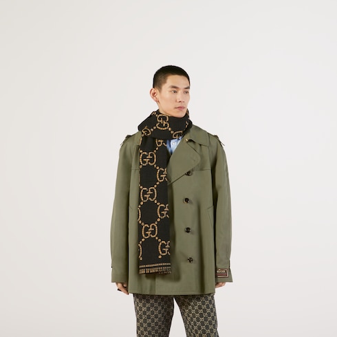 Check GG wool scarf