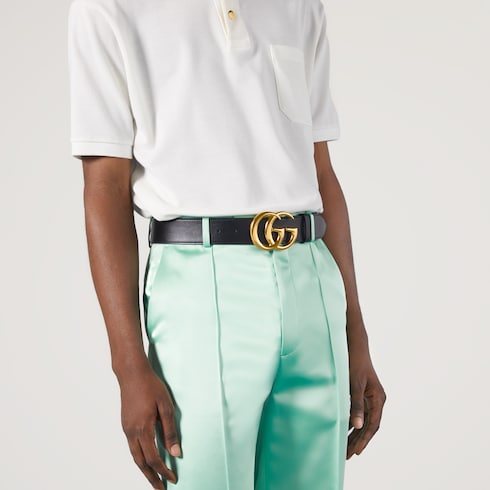 GG Marmont wide belt with shiny buckle