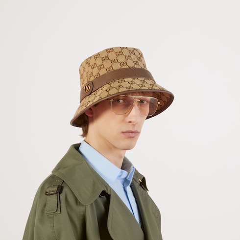 Gg cotton blend canvas bucket hat - Gucci - Men