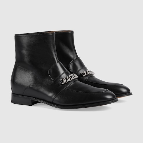Men's bootie with Interlocking G chain