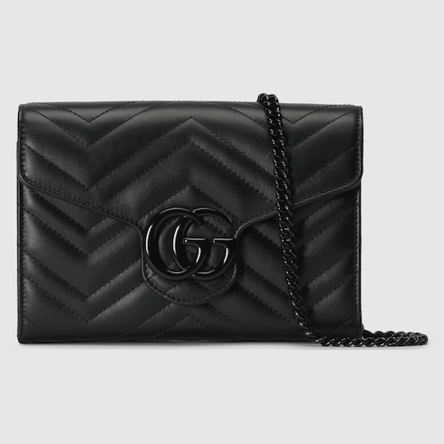 GG Marmont matelassé mini bag in Black Leather | GUCCI® SI