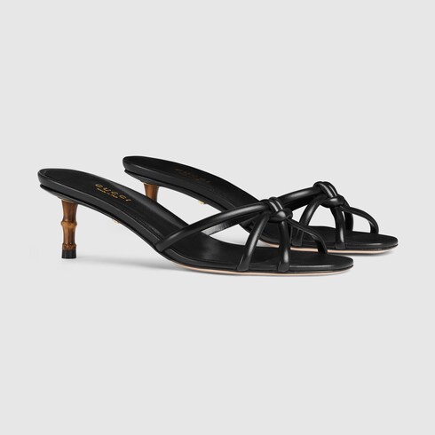 Women's slide sandal with bamboo