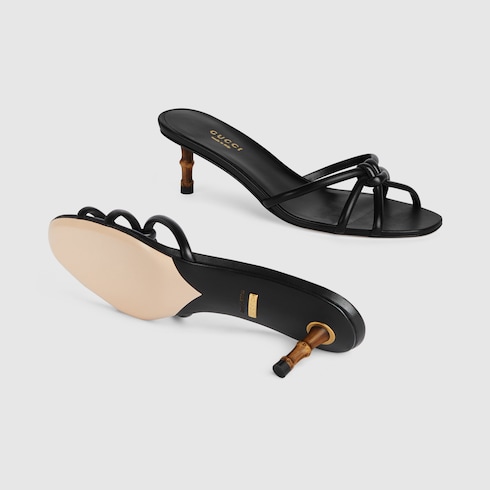 Women's slide sandal with bamboo