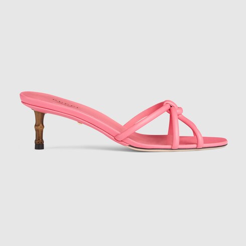 Women's slide sandal with bamboo