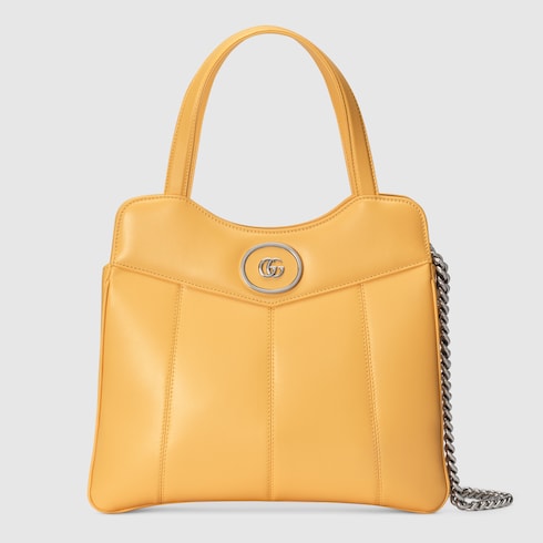 Petite GG small tote bag in yellow leather | GUCCI® SG