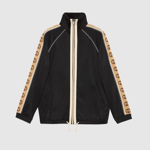 Oversize technical jersey jacket in Black Undefined GUCCI SI