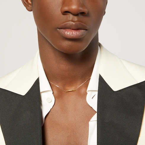 Collier Gucci Link to Love avec barre « Gucci »