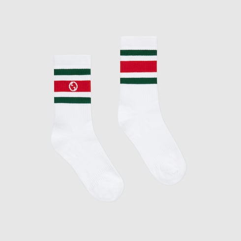 Chaussettes en coton à motif GG enlacés rond