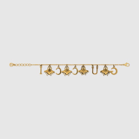 Interlocking G bee charms bracelet
