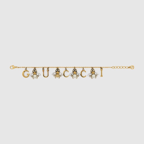 Interlocking G bee charms bracelet

