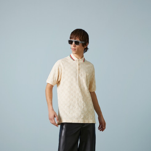 Polo in piquet di cotone GG
