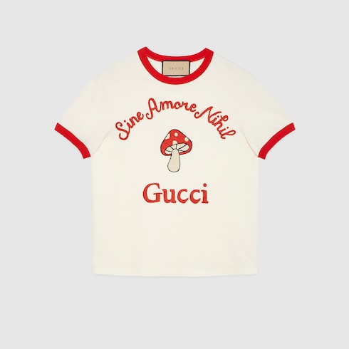 “Gucci Sine Amore Nihil” コットンジャージー Tシャツ