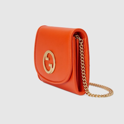Gucci Blondie medium chain wallet in orange leather | GUCCI® SG