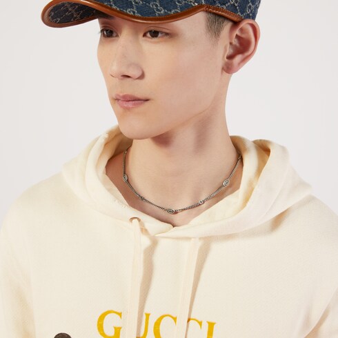 Thin Gucci Interlocking enamel necklace in Undefined Undefined