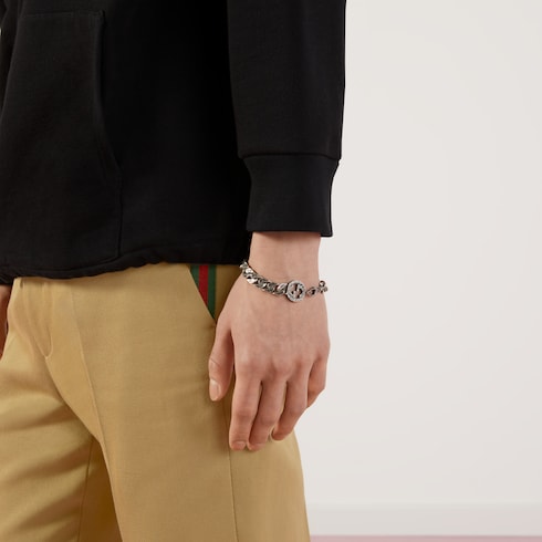 Bracciale a catena Gucci Interlocking in argento