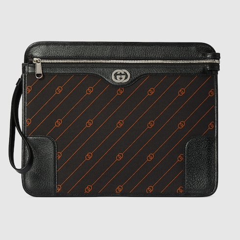 ☆ kmg さま　専用　☆ Interlocking medium messenger bag in black and orange fabric