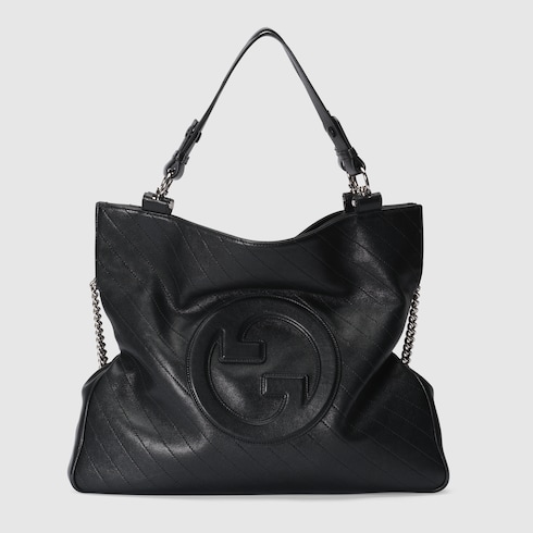 MittelgroBer Gucci Blondie Shopper in schwarzes Leder GUCCI DE