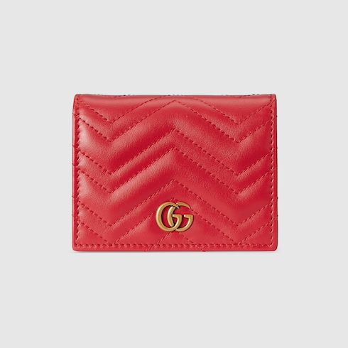 ダブルG キルティング カードケース ウォレットレッド レザー | GUCCI® JP