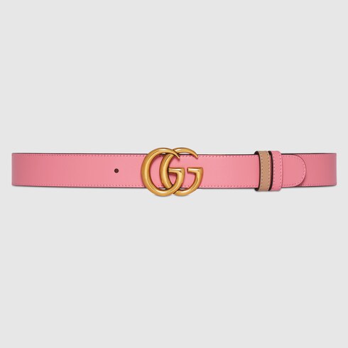 Gucci Interlocking GG Reversible Black/Pink Leather Belt with Gold-Tone  Buckle (38 US / 95 IT) at  Women's Clothing store