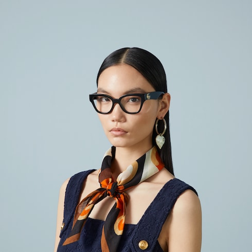 gucci square frame acetate