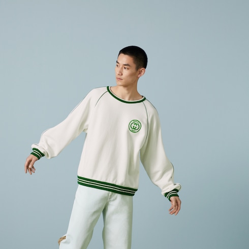 Cotton jersey sweatshirt with patch Detail 8