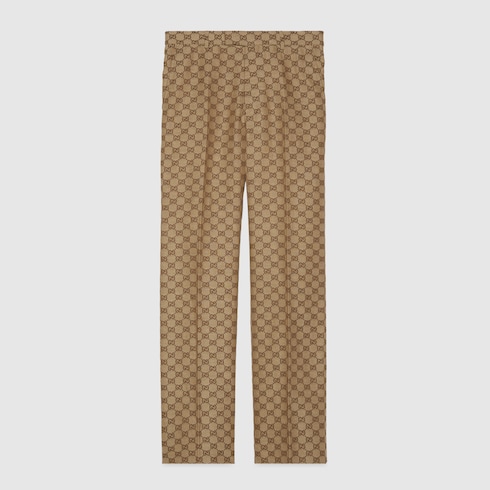 GG linen blend canvas pants