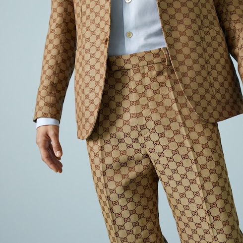 GG linen blend canvas pants