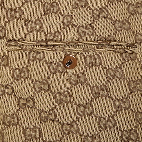 Pantalon en toile en mélange de lin GG
