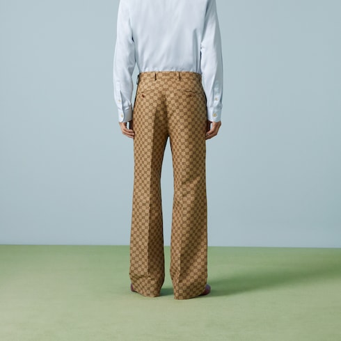 GG linen blend canvas pants