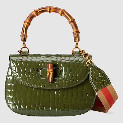 Gucci Bamboo 1947 crocodile top handle bag