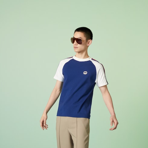 T-shirt en jersey de coton avec empiècement