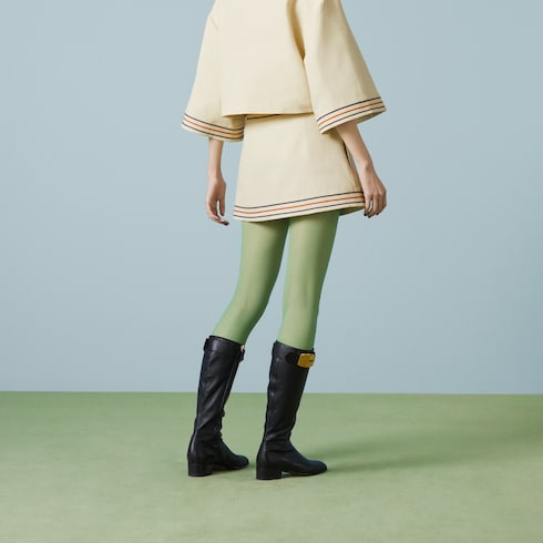Cotton linen wrap skirt in ivory | GUCCI® SG