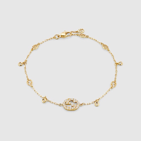 สร้อยข้อมือ Gucci Interlocking 18k diamond bracelet