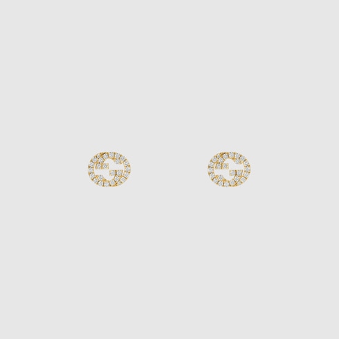 Gucci Interlocking studs with diamonds Detail 2