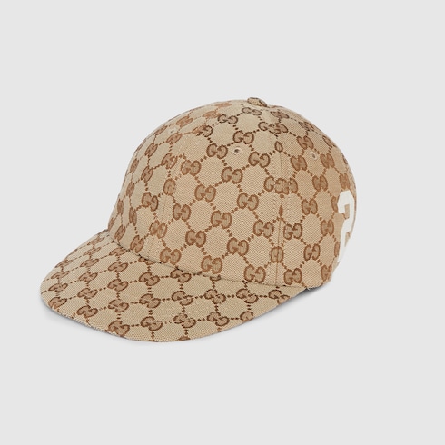 Gucci GG Cotton Canvas Baseball Hat, Size XS, Beige