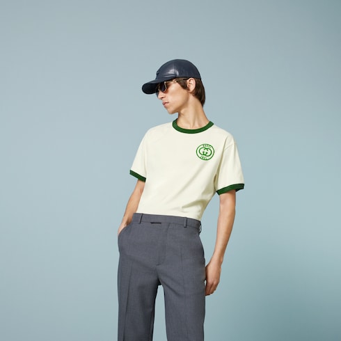 Gucci cotton polo with embroideries sale