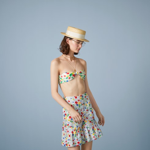 Gucci cherries print jersey bikini set